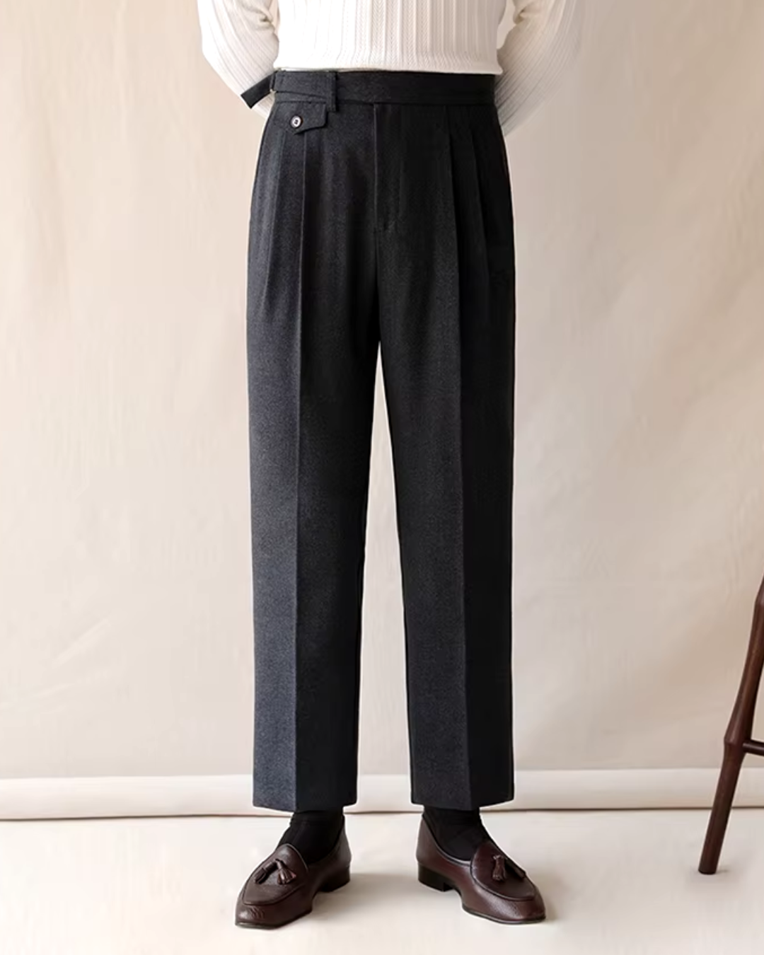 Tailored High-Waist Straight Leg - Trousers