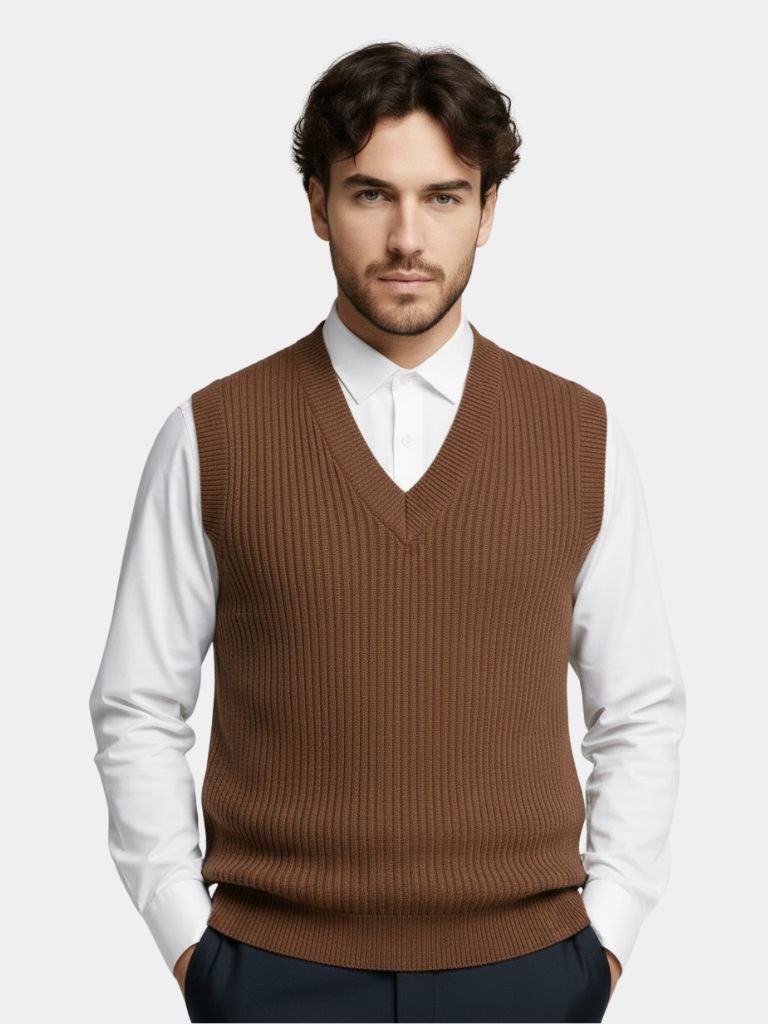 Knit Vest Waistcoat - Casa  Laro CASA LARO