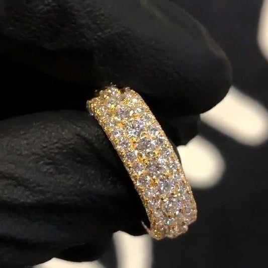 Micro Paved Setting Eternity Sterling Silver Wedding Band Shineofidamond