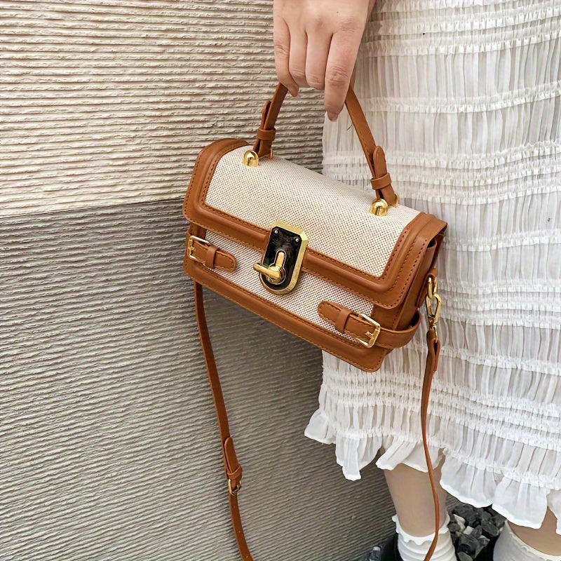 Elegant Leather Top-Handle - Handbag