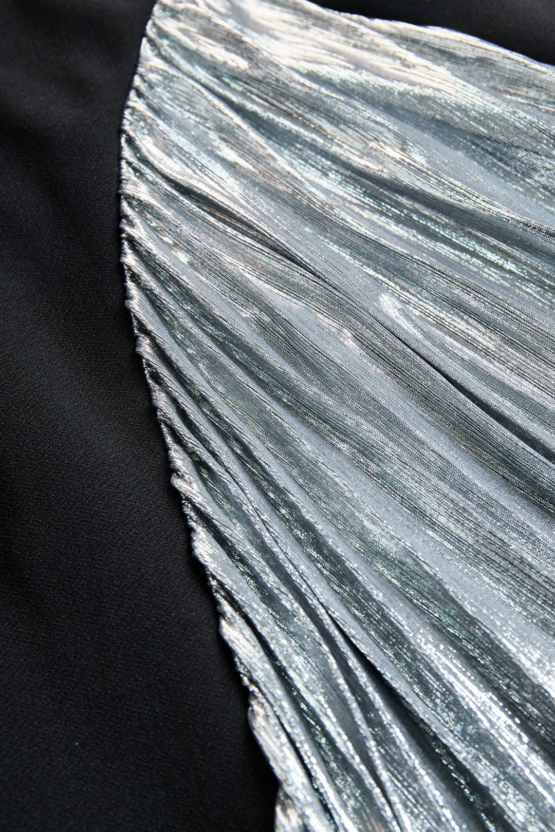 Elegant Tuxedo-Inspired Silver Slit Gown HWT