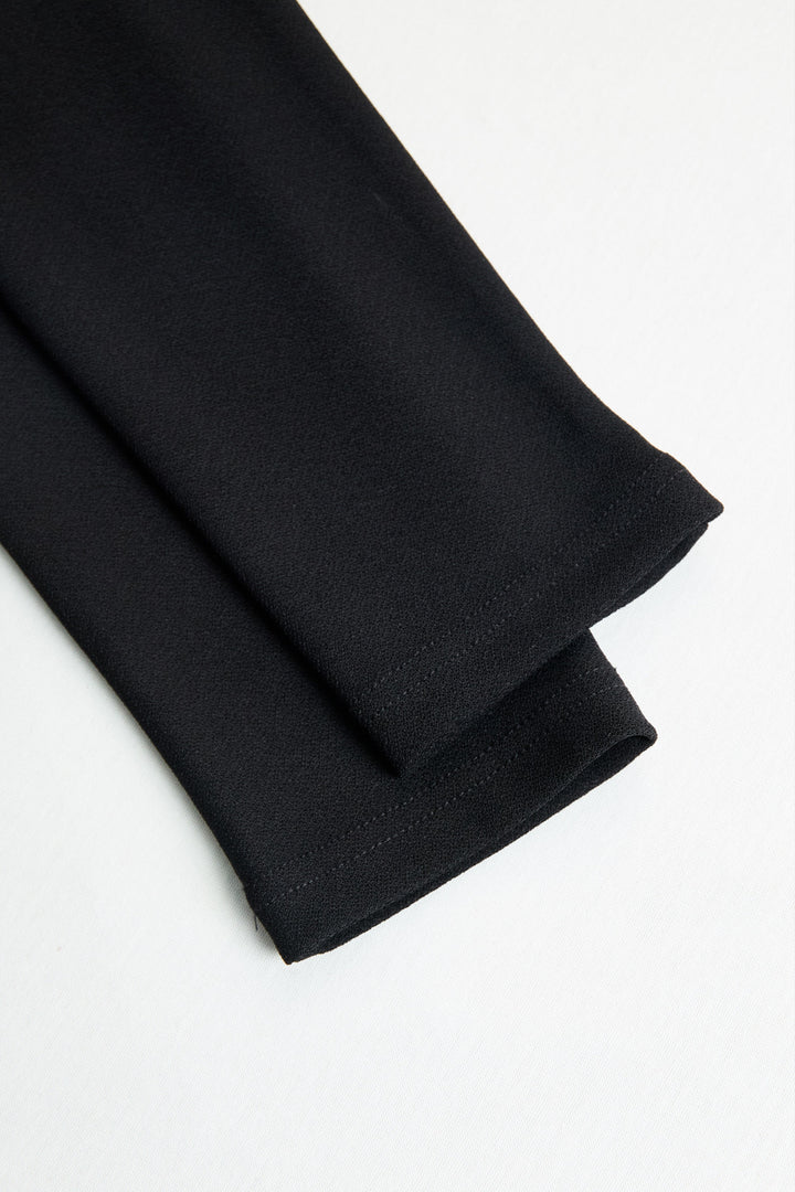 Elegant Tuxedo-Inspired Silver Slit Gown HWT