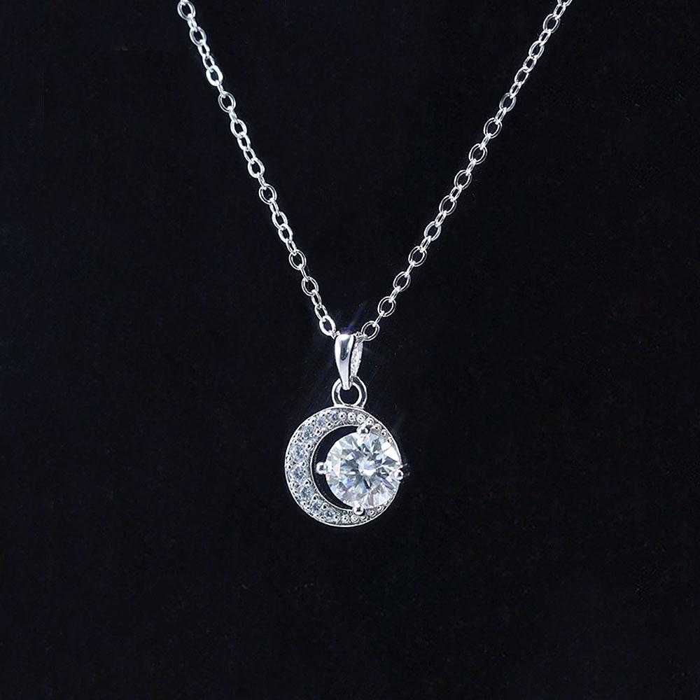 Unique Design Star Moon Moissanite Necklace Shine of Diamond