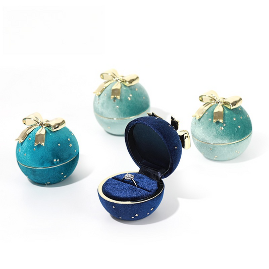 Romantic Spherical Bow-knot Jewelry Box for Ring and Necklace Shine of Diamond