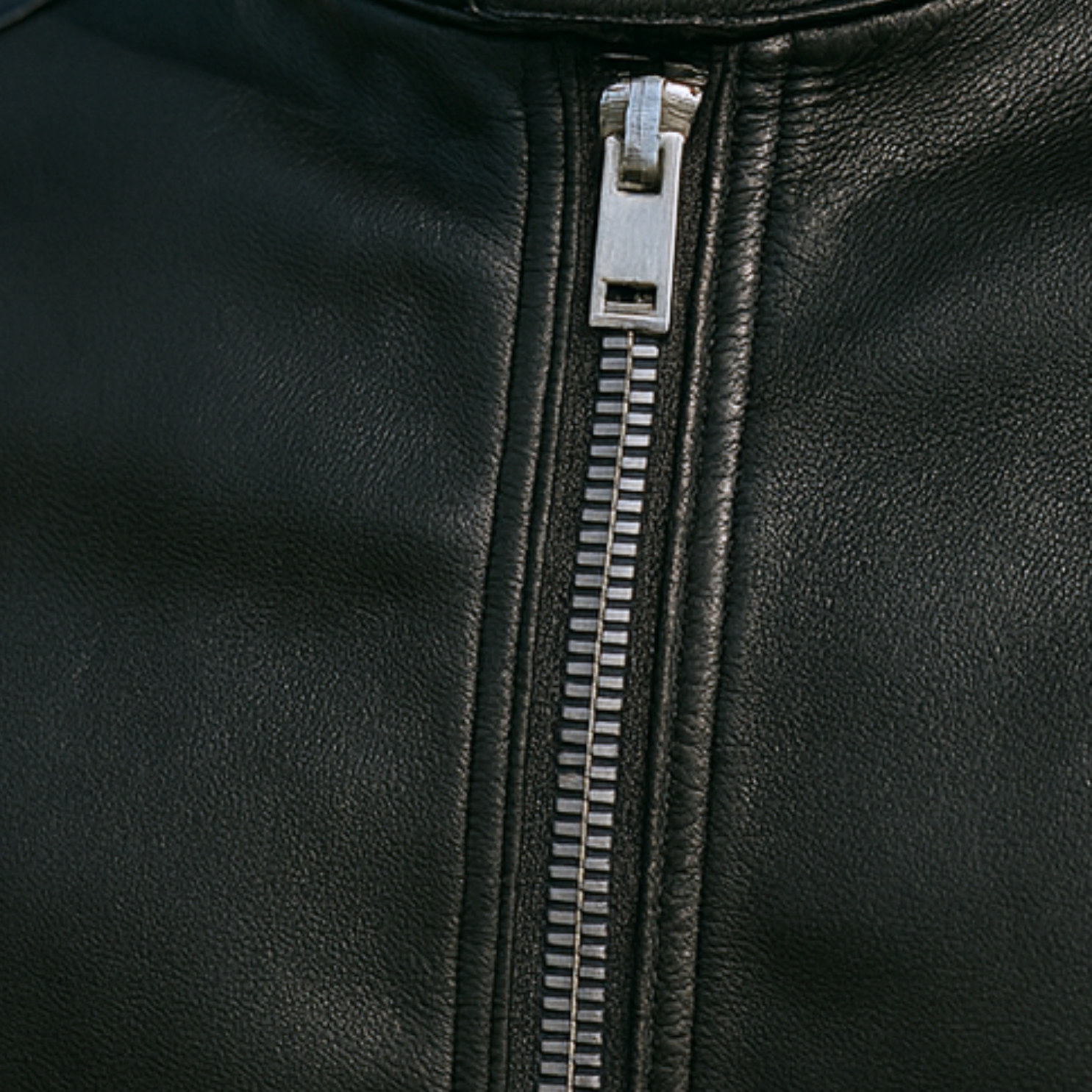 Neil - Standing Collar Leather Jacket