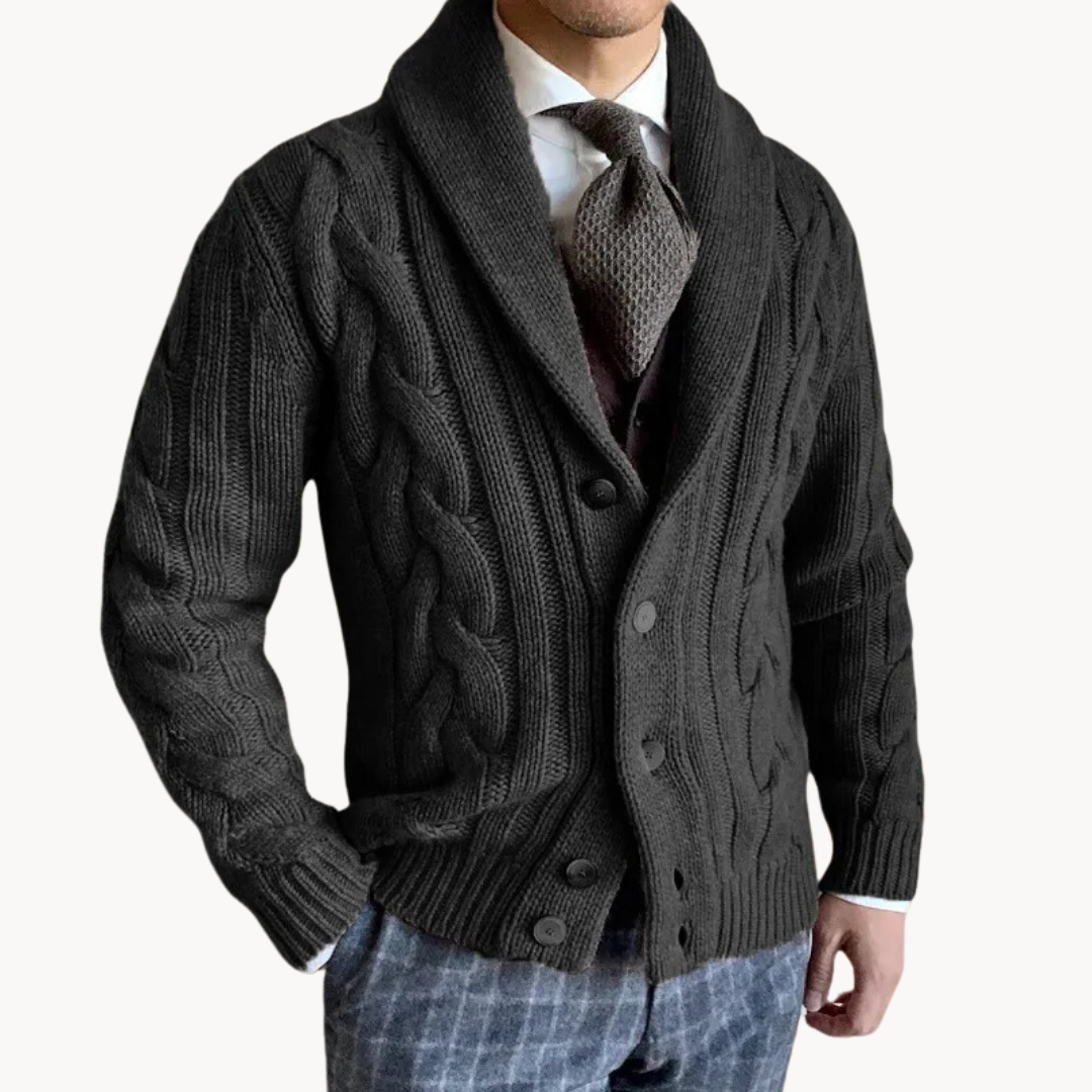 Knit Shawl Collar - Cardigan