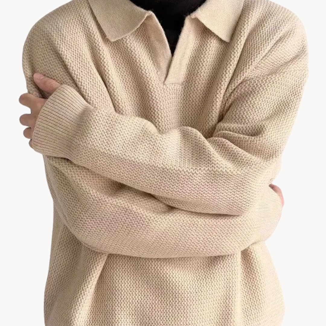Dawn Mist Polo Collar - Sweater