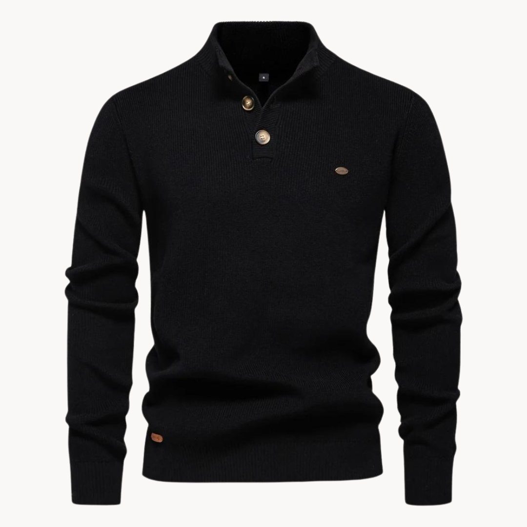 Button Mock Neck - Sweater