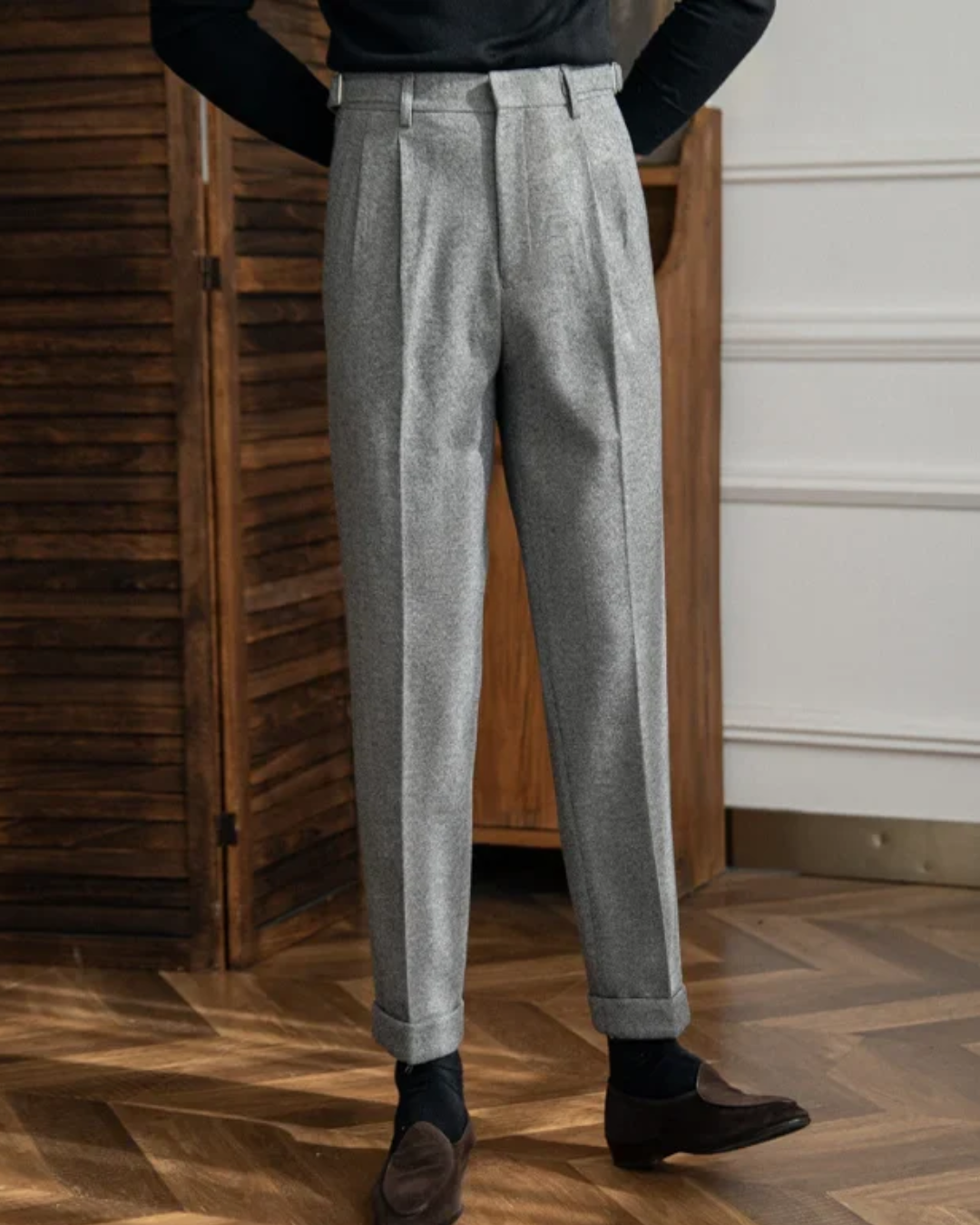 Crowned High-Waist Tailored - Trousers