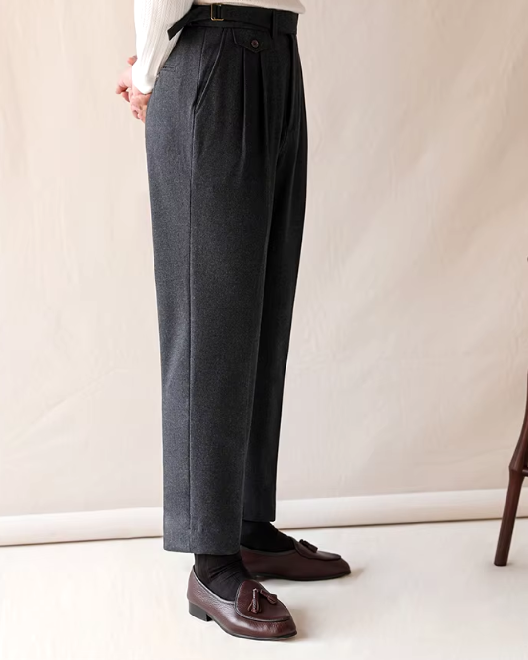 Tailored High-Waist Straight Leg - Trousers