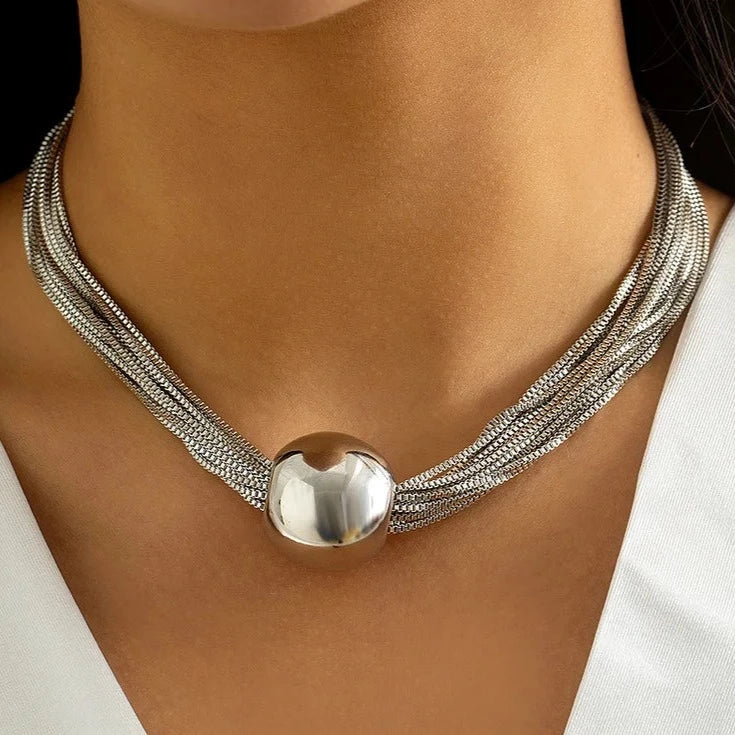 Sterling Silver Moon Drop Pendant - Necklace