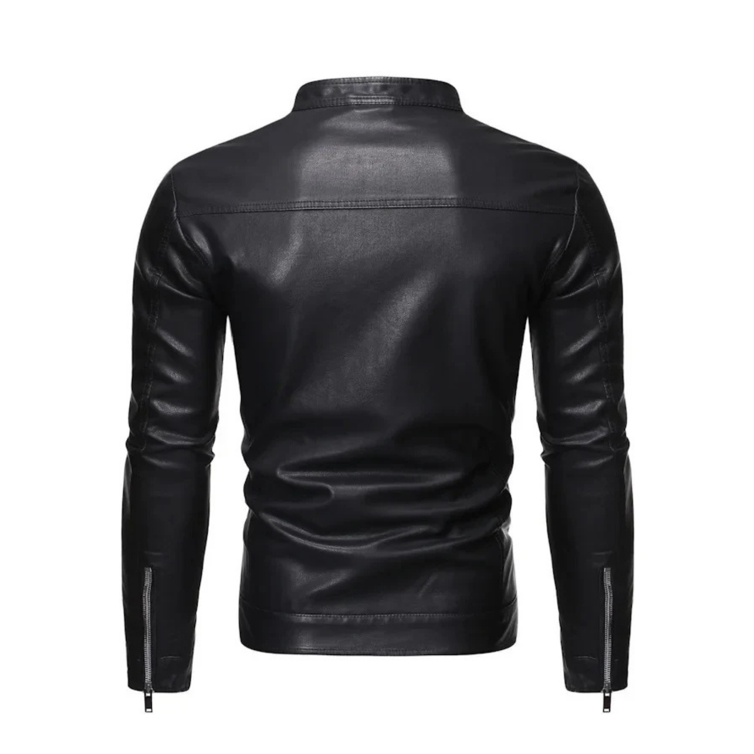 Neil - Standing Collar Leather Jacket