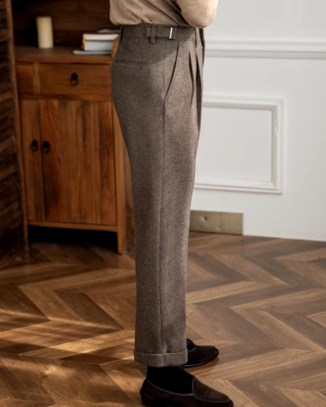 Crowned High-Waist Tailored - Trousers