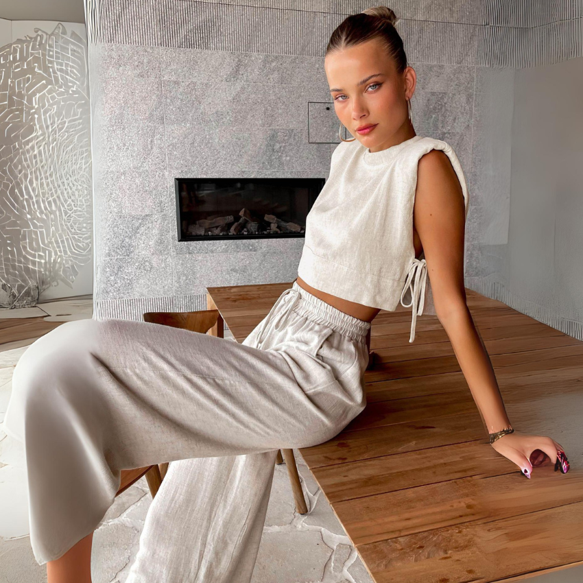 Linen Twin Set - Two-Piece Set