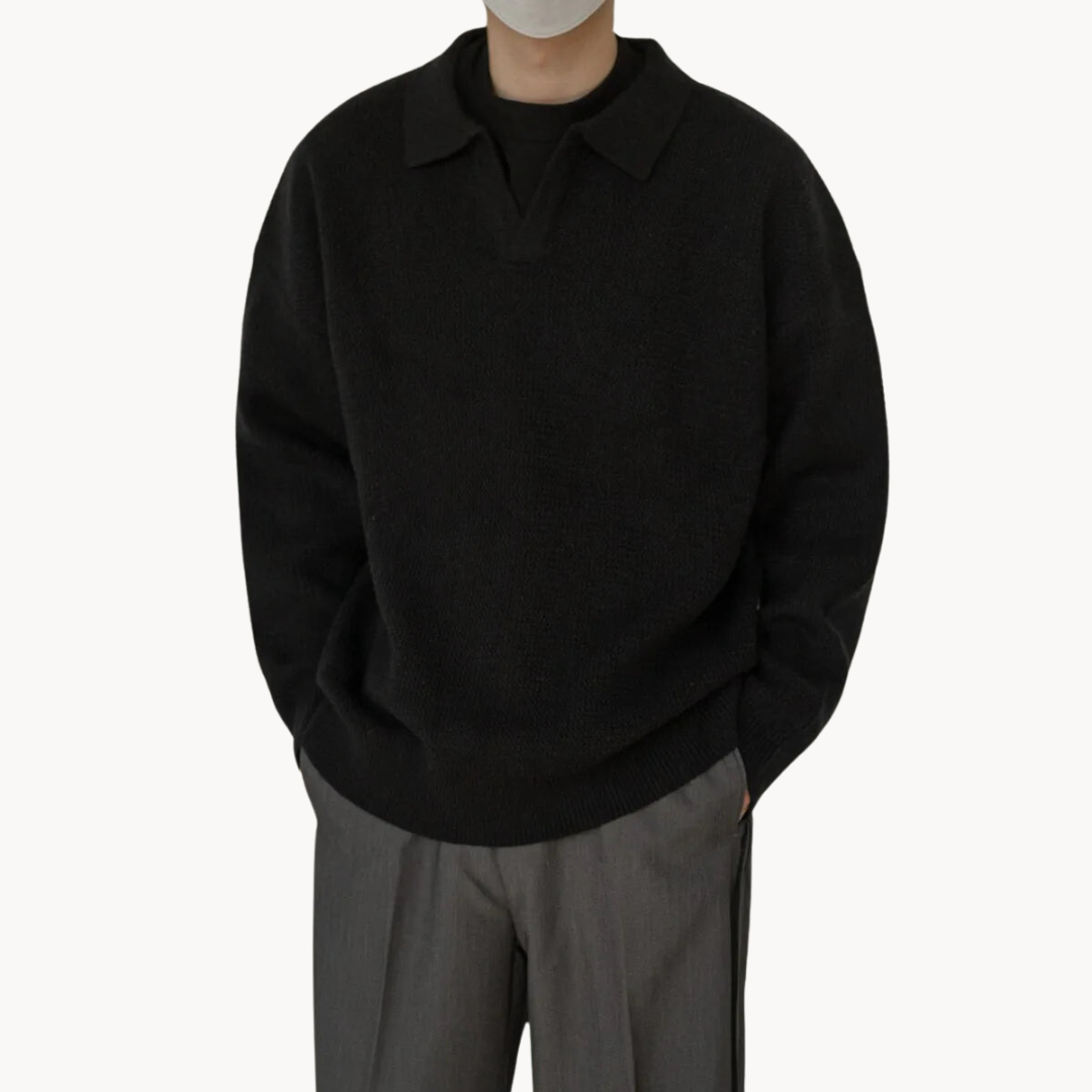Dawn Mist Polo Collar - Sweater