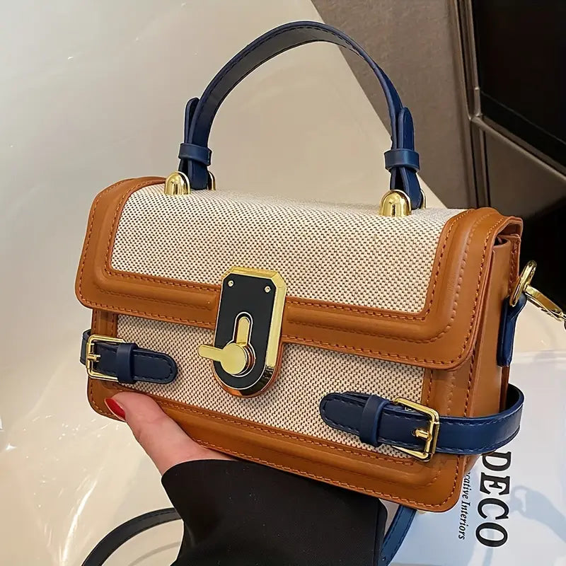 Elegant Leather Top-Handle - Handbag
