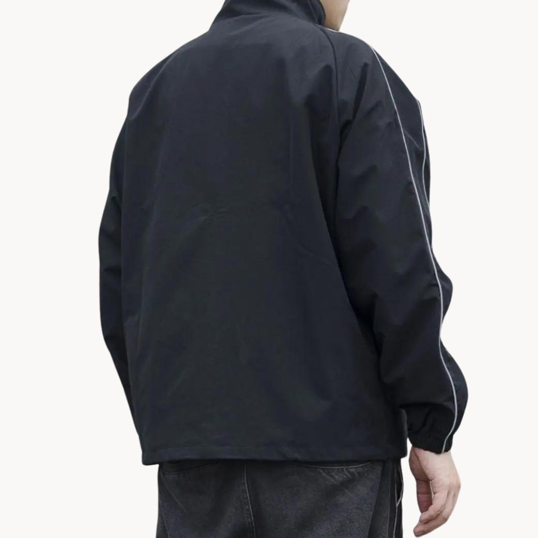 Dash-Stripe Zip-Up Athletic - Track Jacket