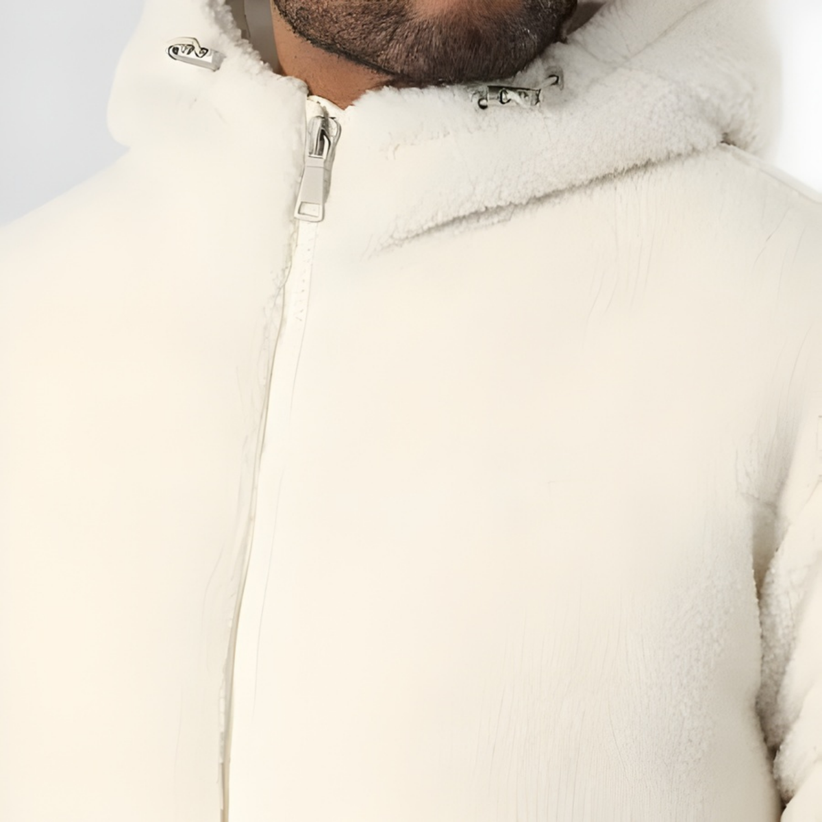 Kareem - Doudoune Sherpa Hooded Jacket Light Beige