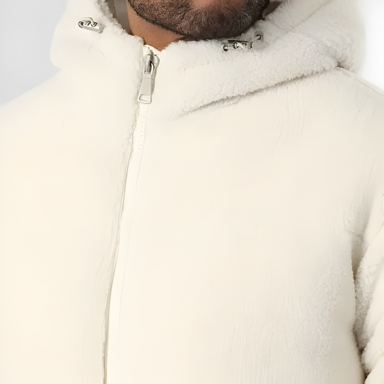 Kareem - Doudoune Sherpa Hooded Jacket Light Beige