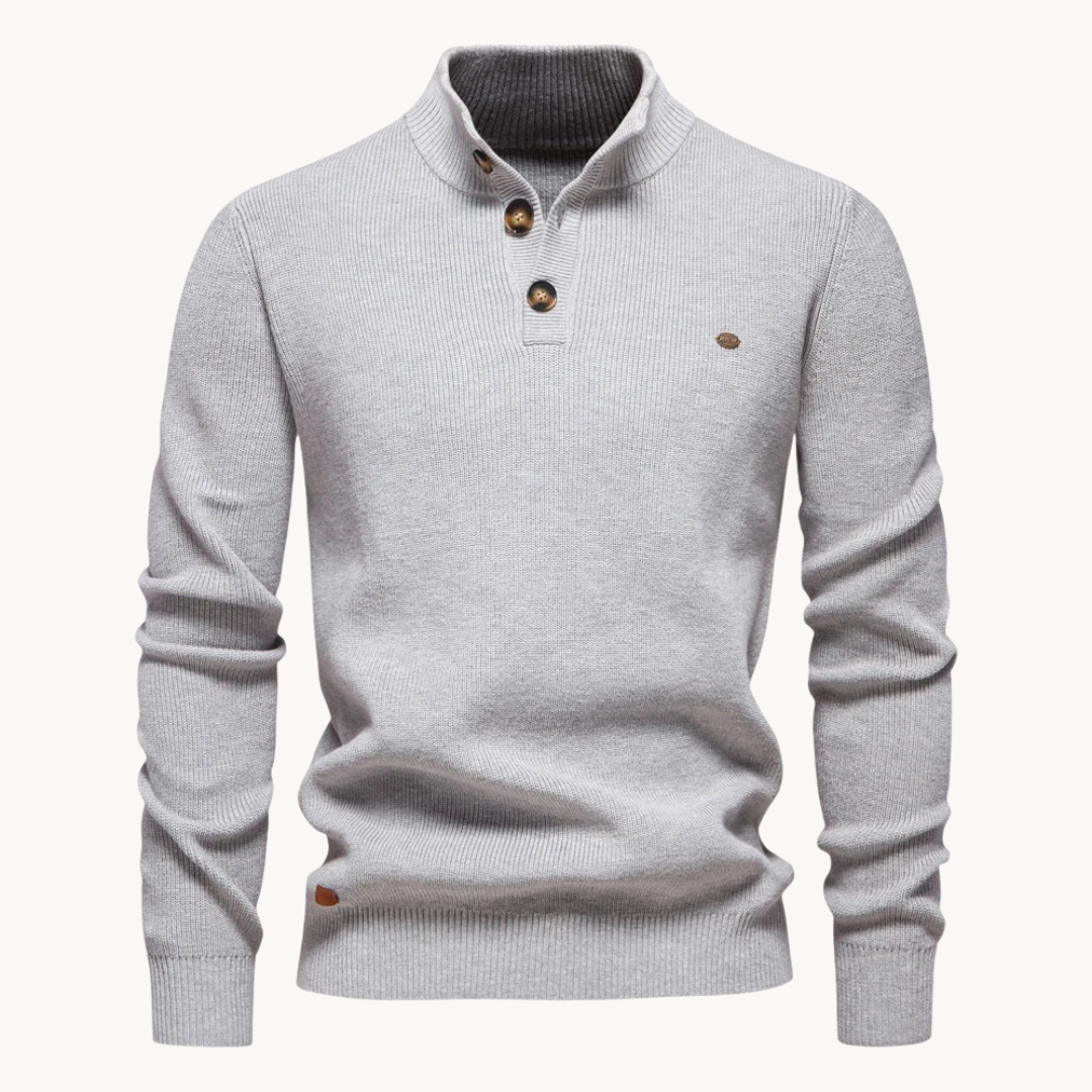 Button Mock Neck - Sweater