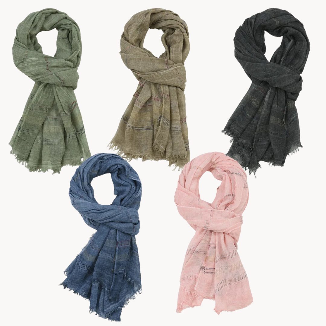 Lightweight Cotton Fringed - Scarf