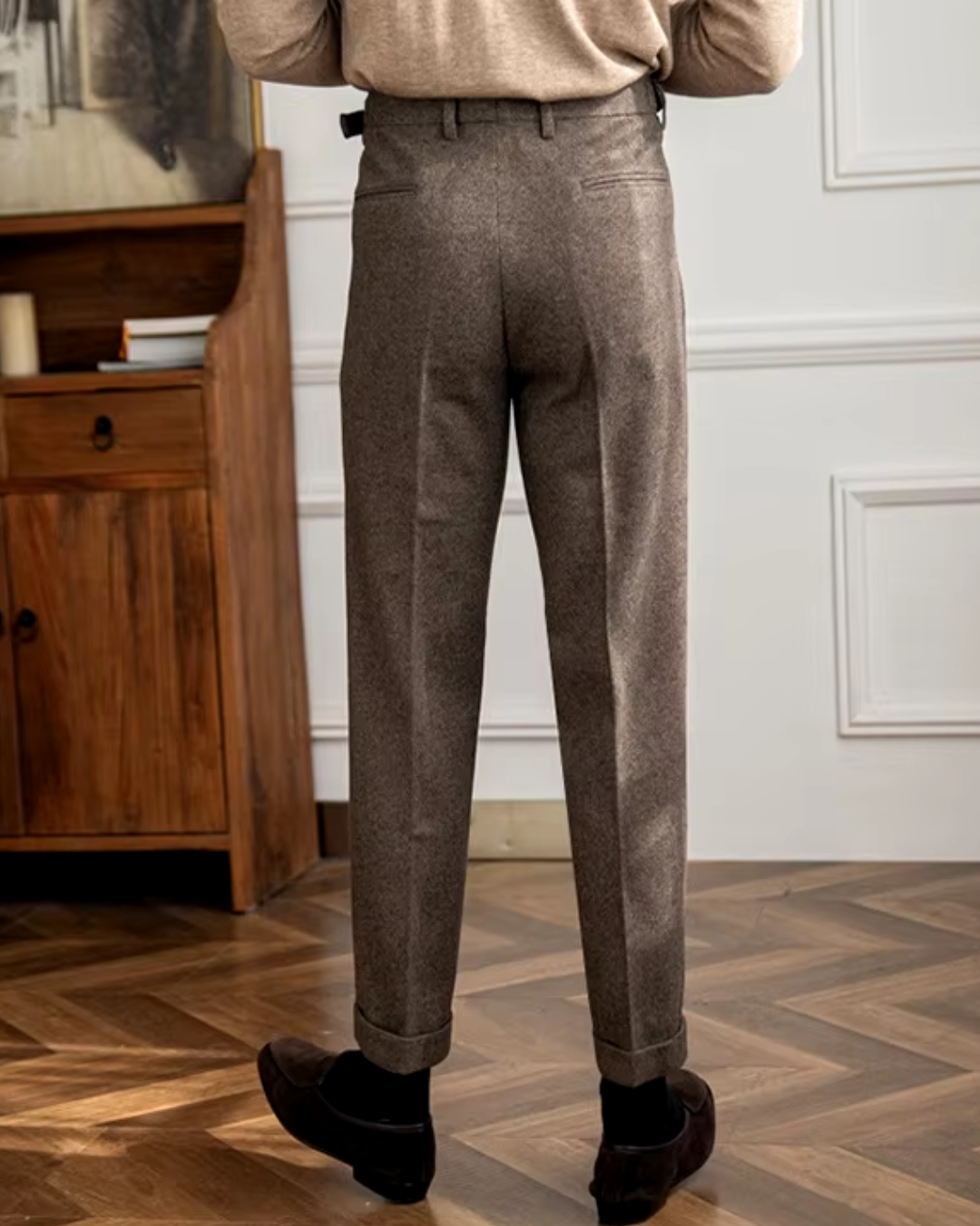 Crowned High-Waist Tailored - Trousers