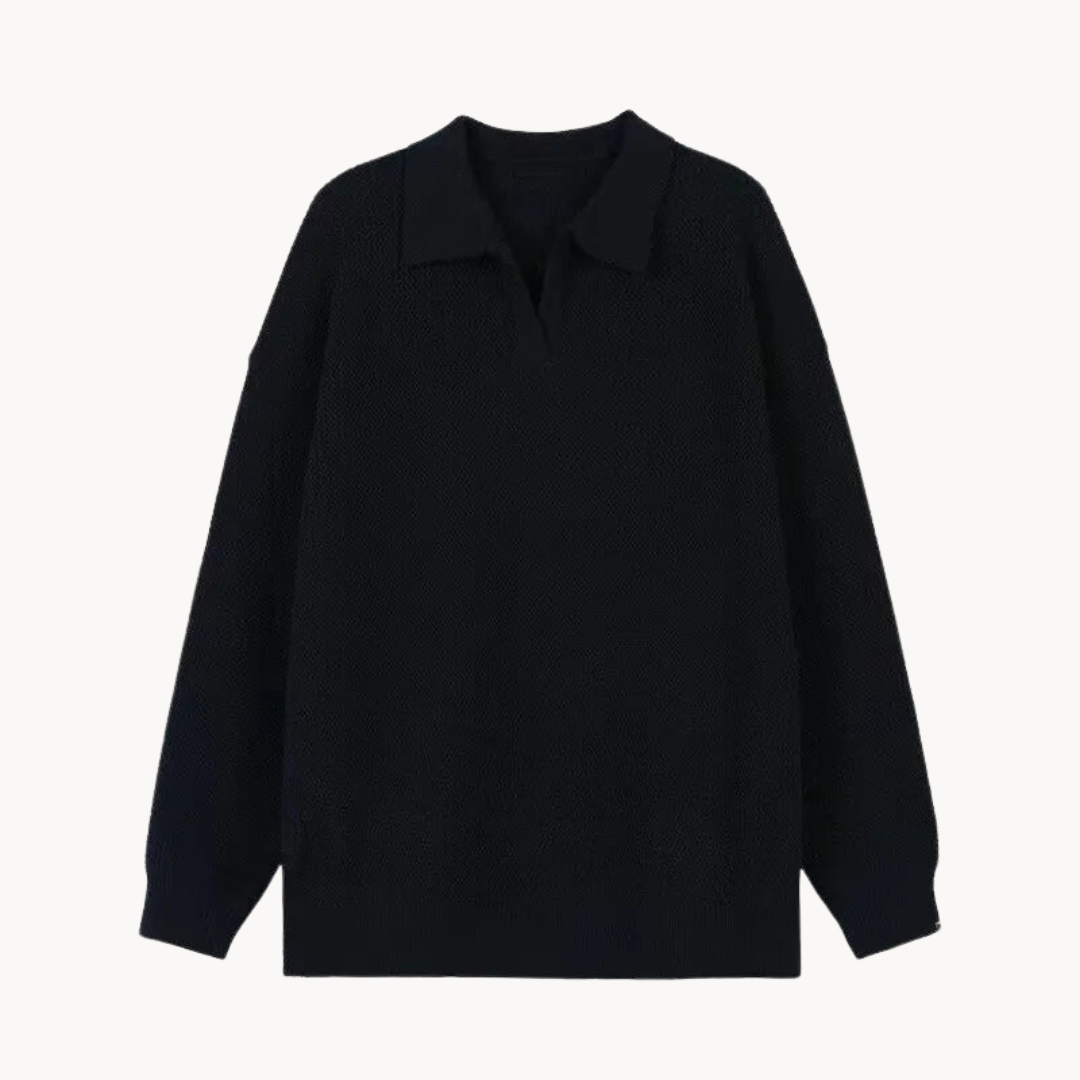 Dawn Mist Polo Collar - Sweater