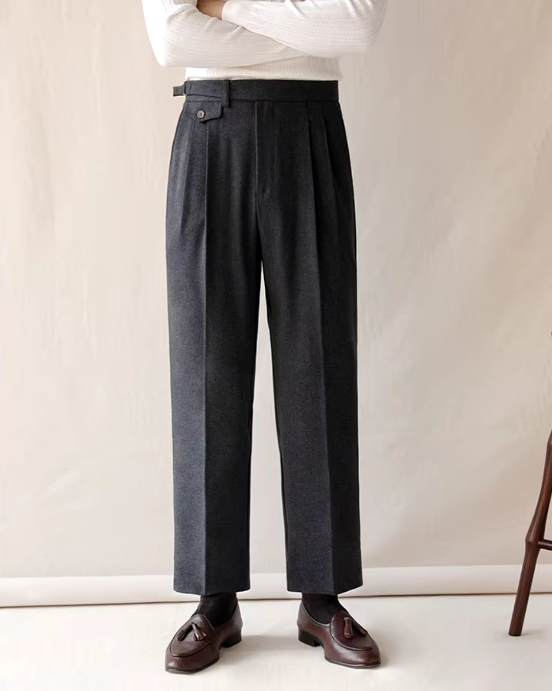 Tailored High-Waist Straight Leg - Trousers