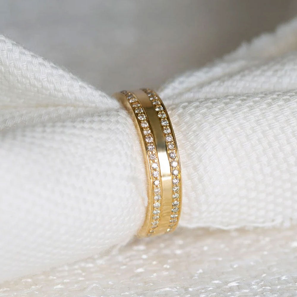 Classic 4mm Golden Tone Wedding Band In Sterling Silver Shineofdiamond