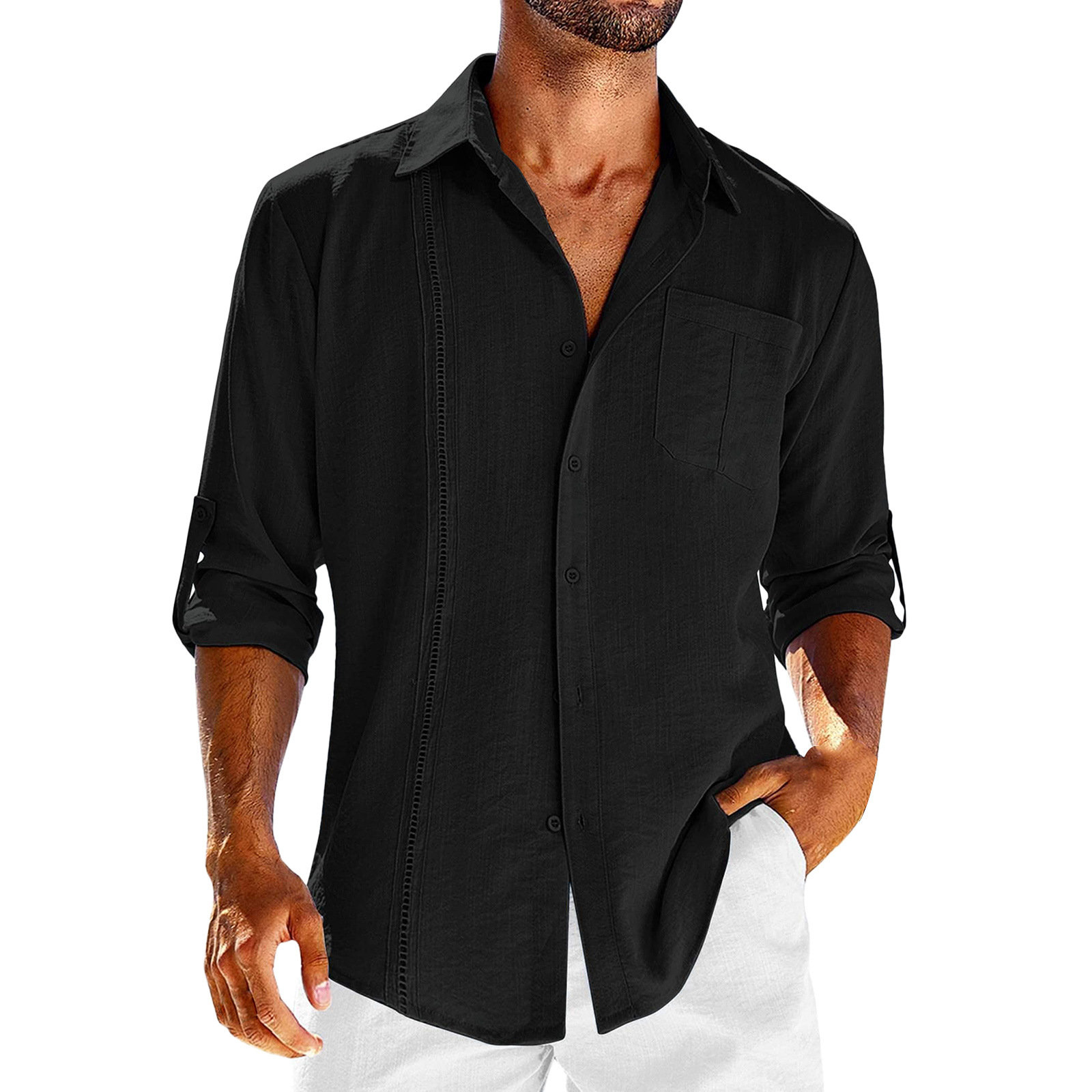 Cuban Collar Linen - Shirt