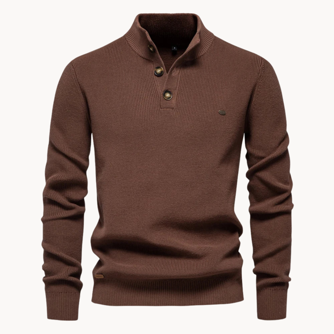 Button Mock Neck - Sweater