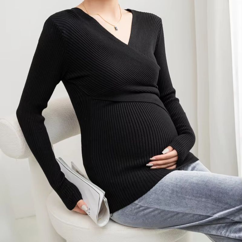 Ribbed Maternity Pullover - Sweater