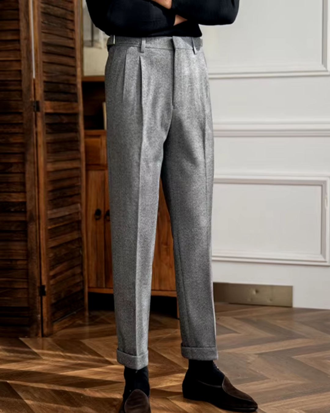 Crowned High-Waist Tailored - Trousers
