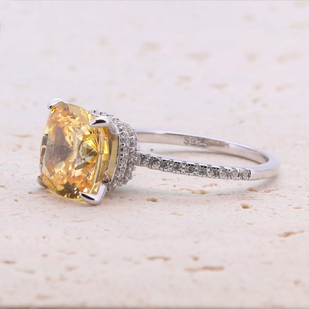 5.0CT Cushion Cut Sterling Silver Engagement Ring with Double Halo(Multi Color Available) shine of diamond