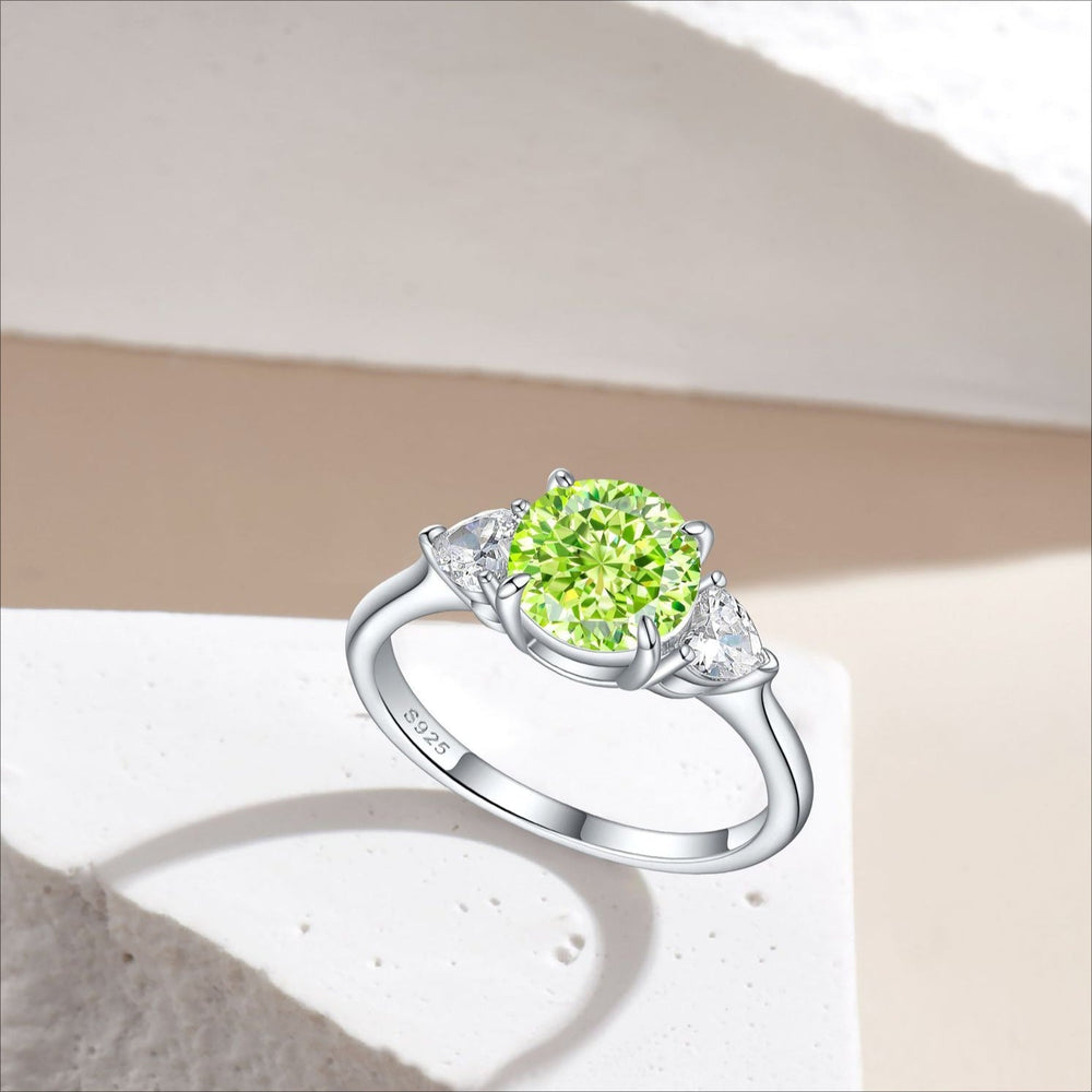 2.0CT Round Cut Three Stone Sterling Silver Engagement Ring(Multi Color available) shine of diamond