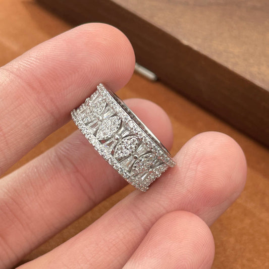 Stylish Sterling Silver Eternity Band with Micro inlays shine of diamond