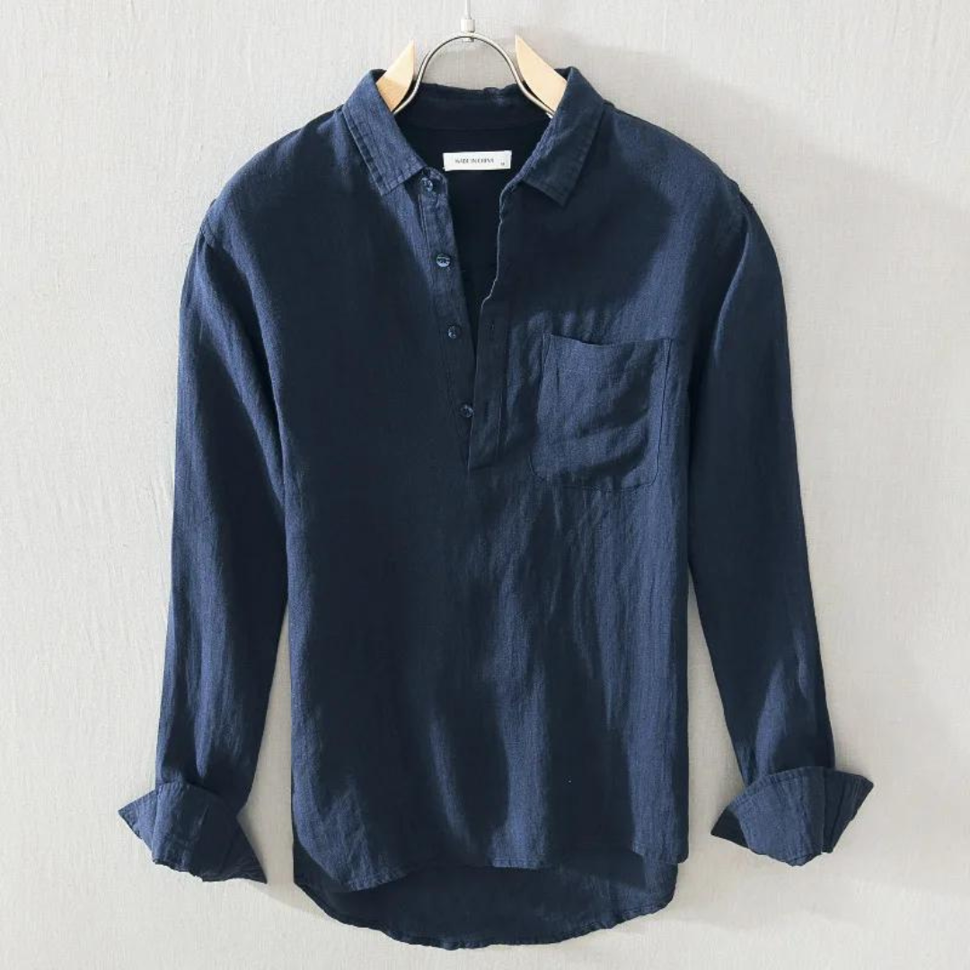 Amalfi Linen Popover - Shirt CASA LARO MEN
