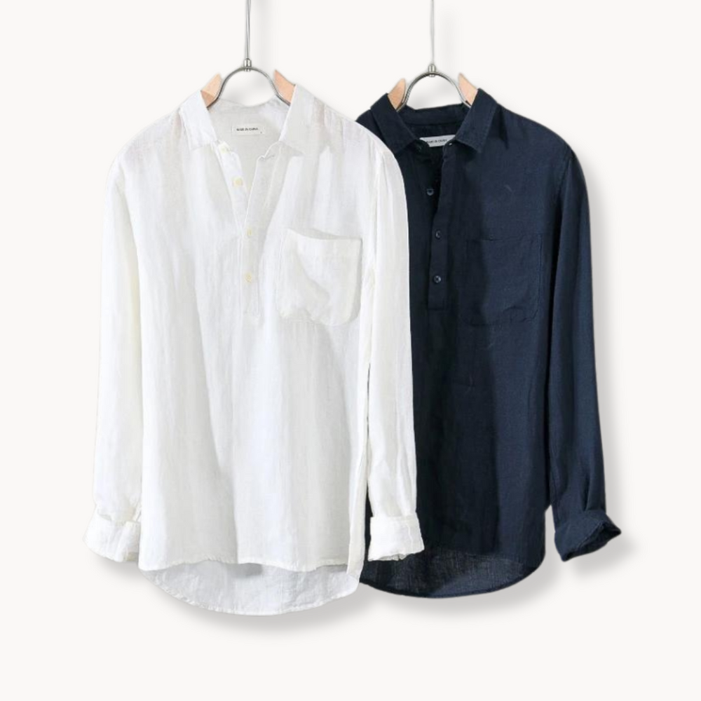 Amalfi Linen Popover - Shirt CASA LARO MEN