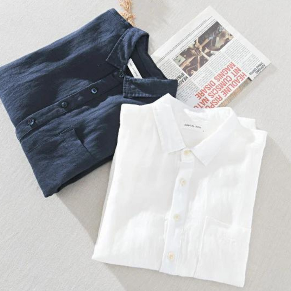 Amalfi Linen Popover - Shirt CASA LARO MEN