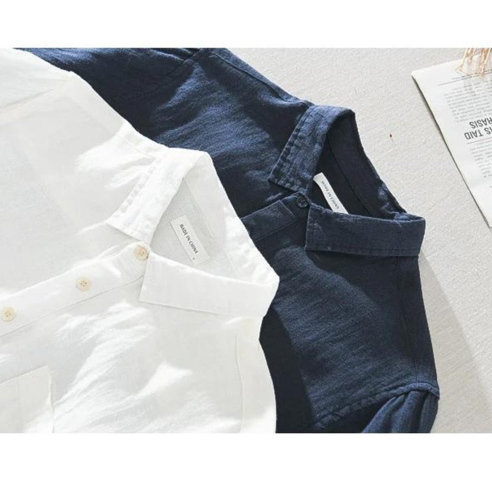 Amalfi Linen Popover - Shirt CASA LARO MEN