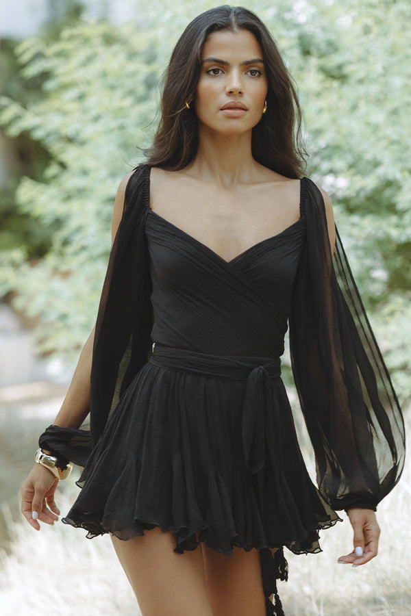 Amelie Satin Slip - Mini Dress CASA LARO