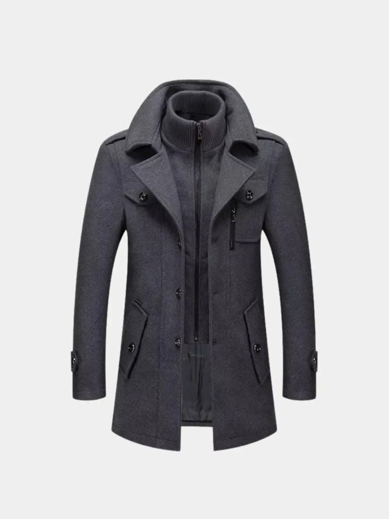 Aristocratic Black Wool Overcoat - Casa  Laro CASA LARO