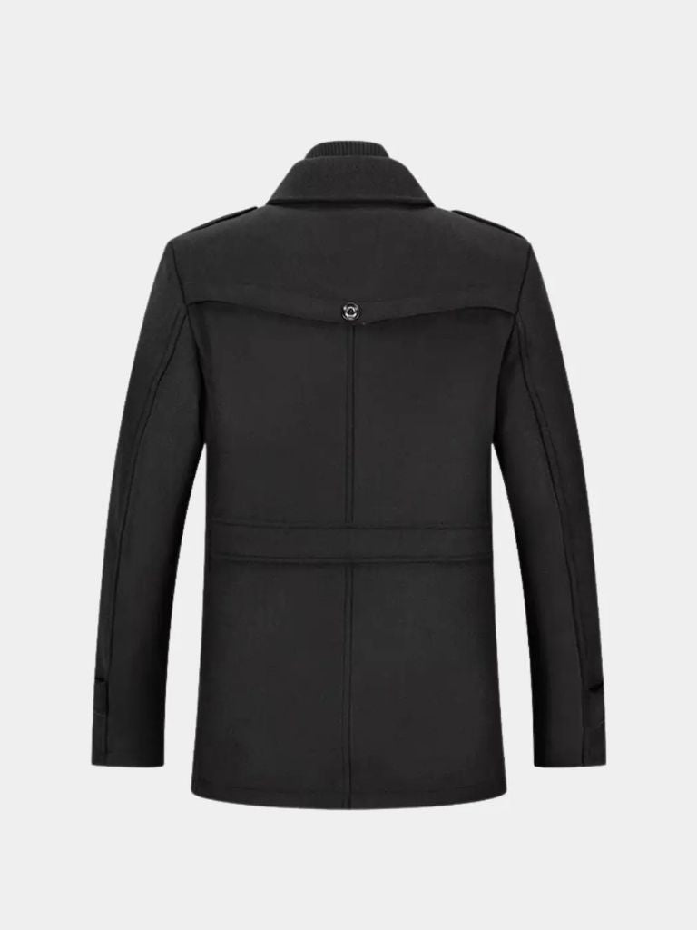 Aristocratic Black Wool Overcoat - Casa  Laro CASA LARO