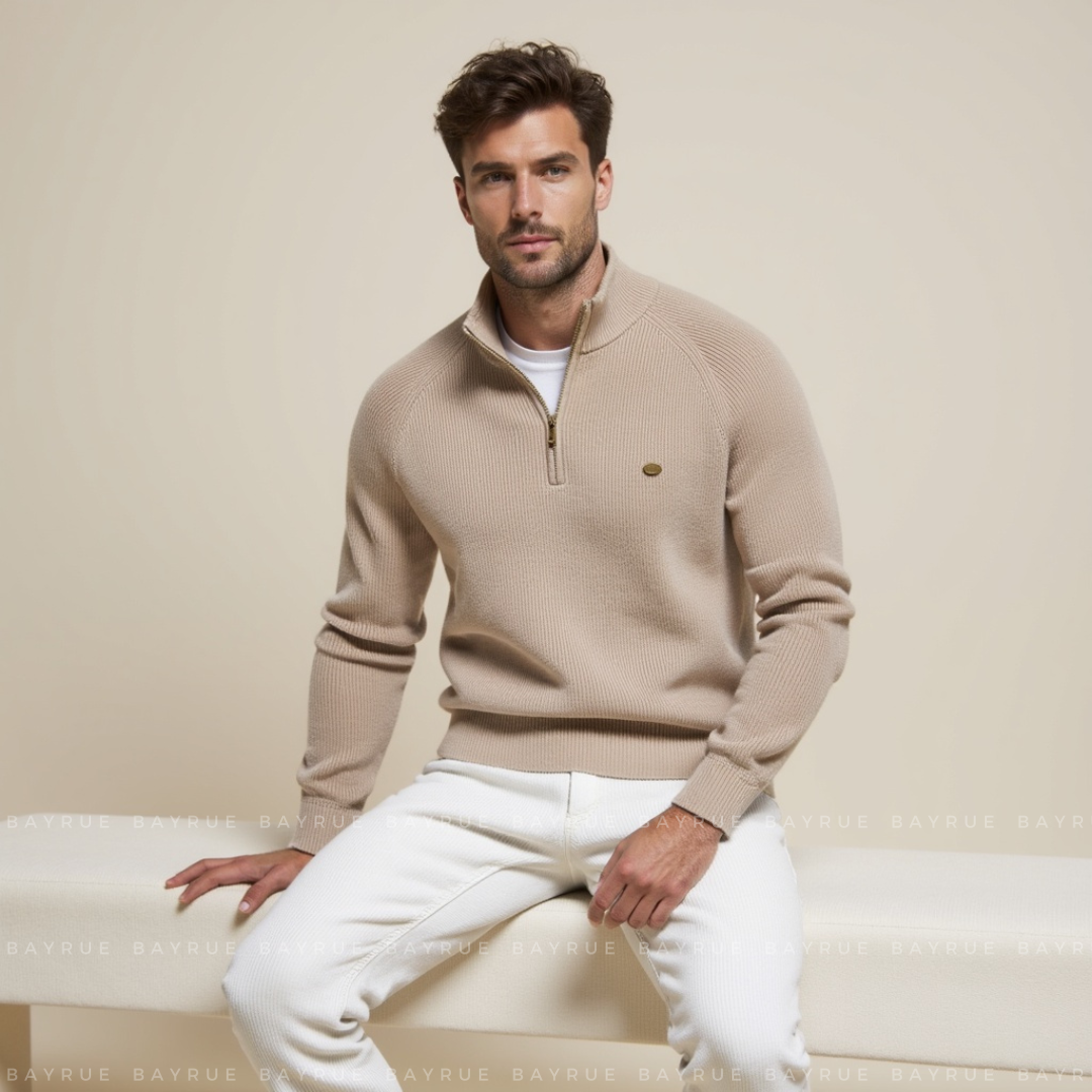 Moss Green Quarter Zip - Sweater