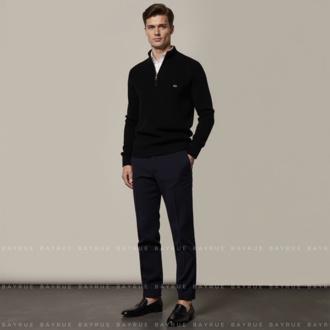 Moss Green Quarter Zip - Sweater