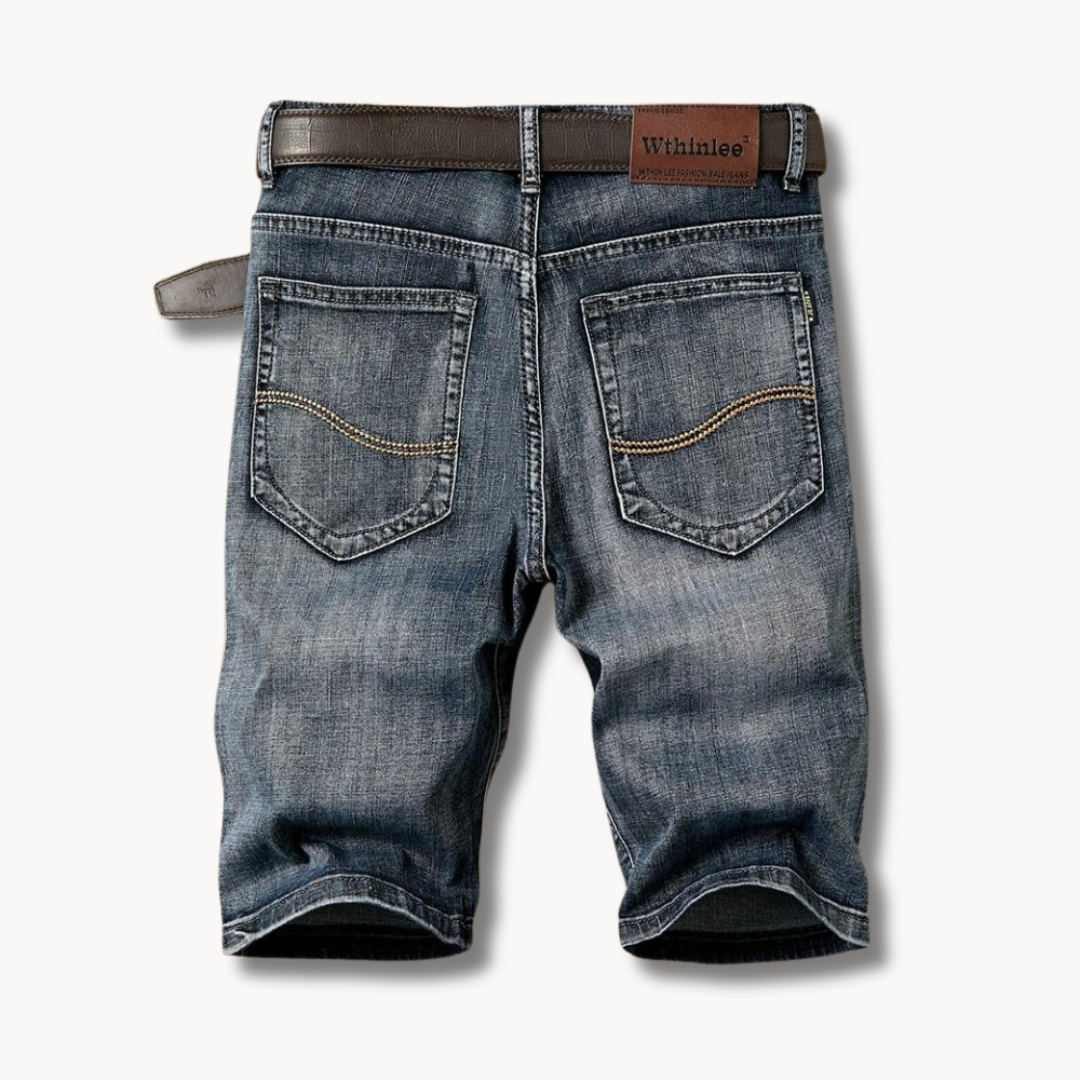 High-Rise Light Wash Frayed Hem - Denim Shorts