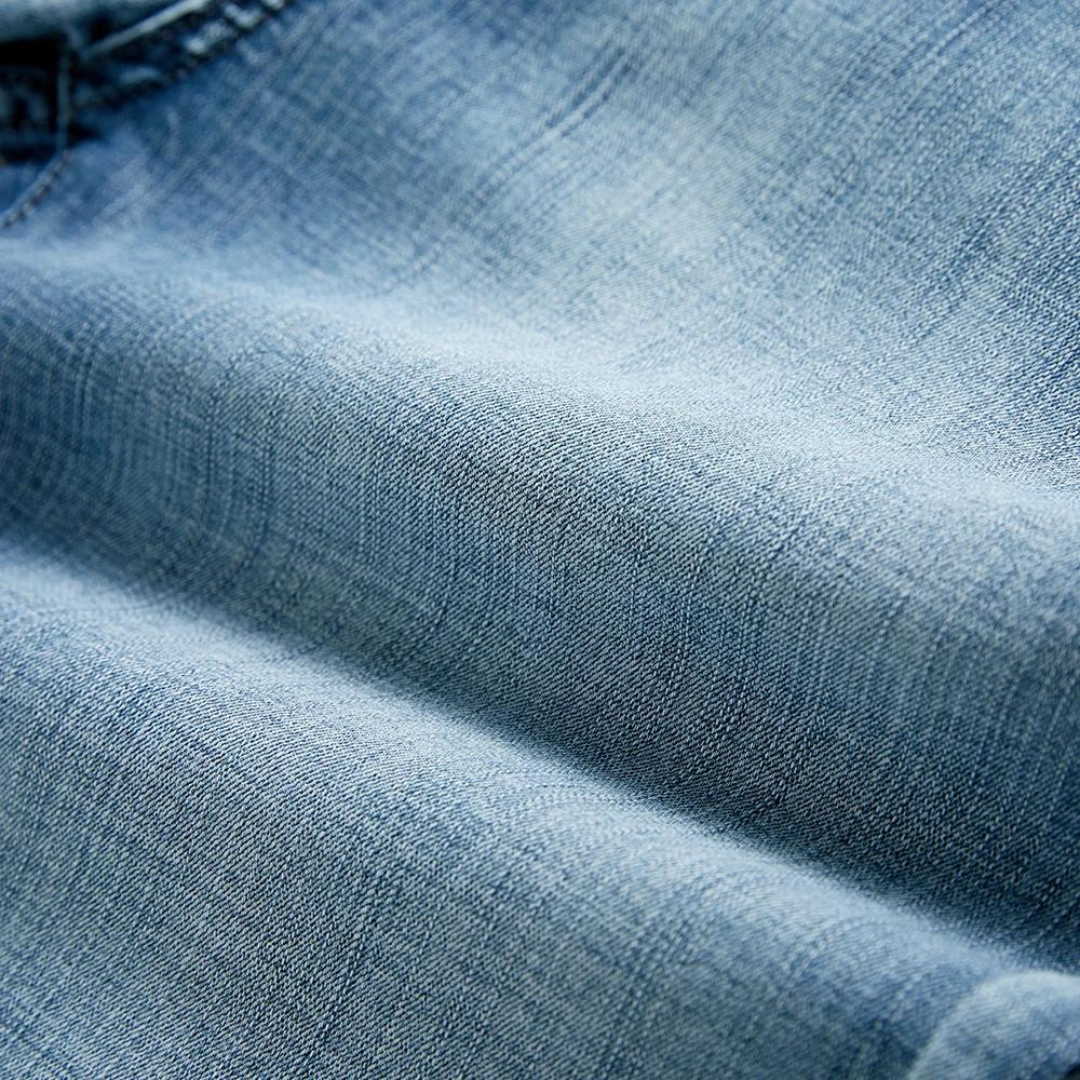 High-Rise Light Wash Frayed Hem - Denim Shorts