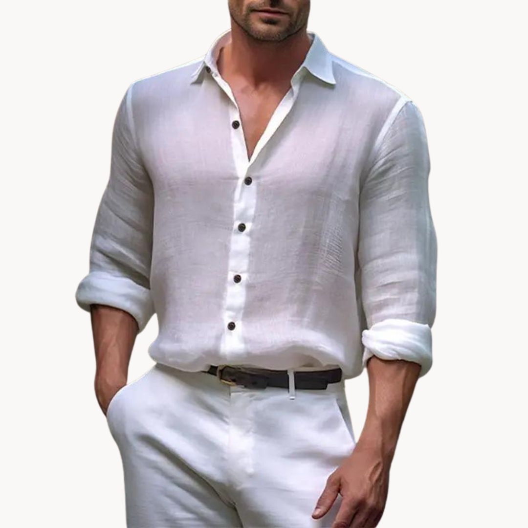 Modena Cotton-Linen Button-Down - Shirt