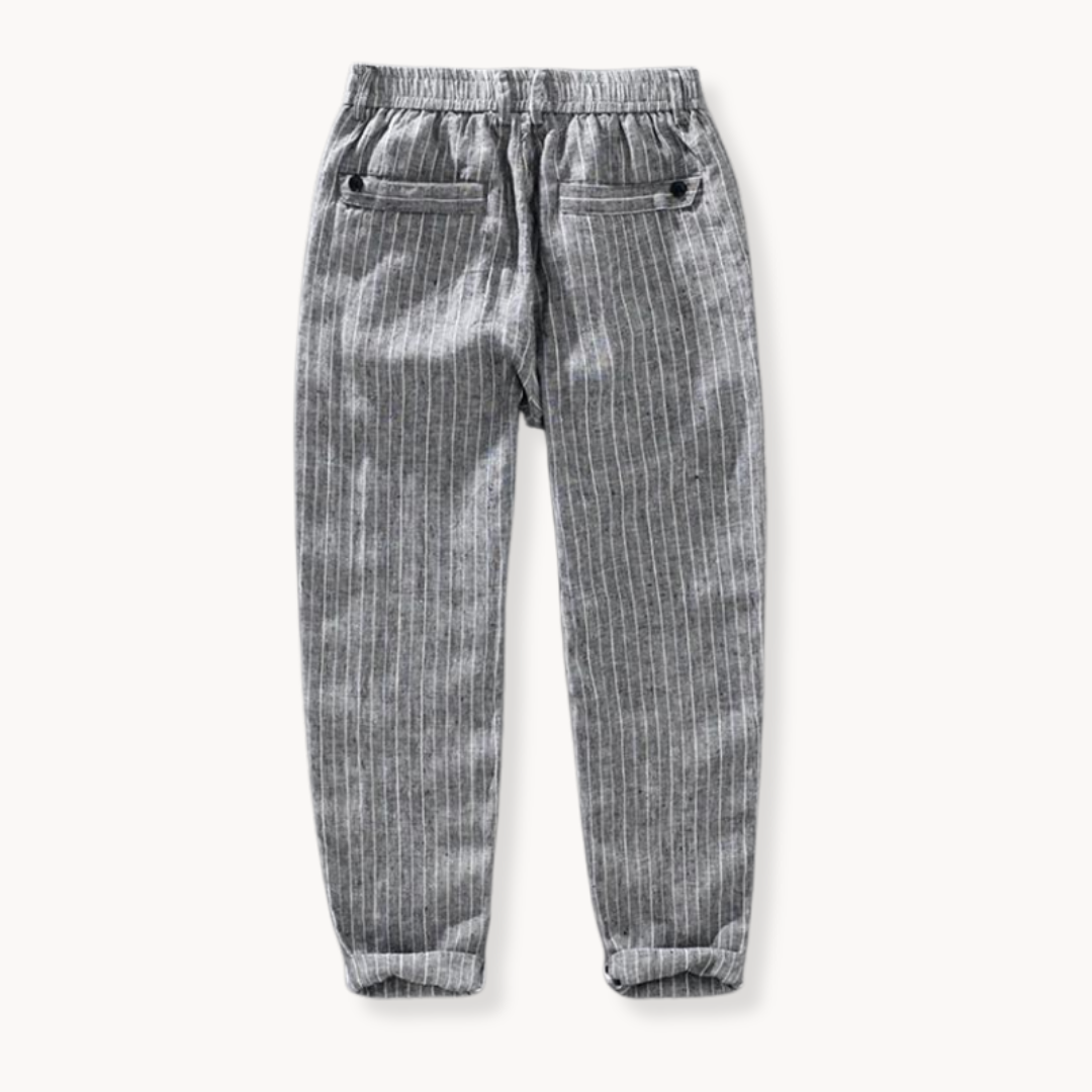 Tailored Striped Linen - Trousers