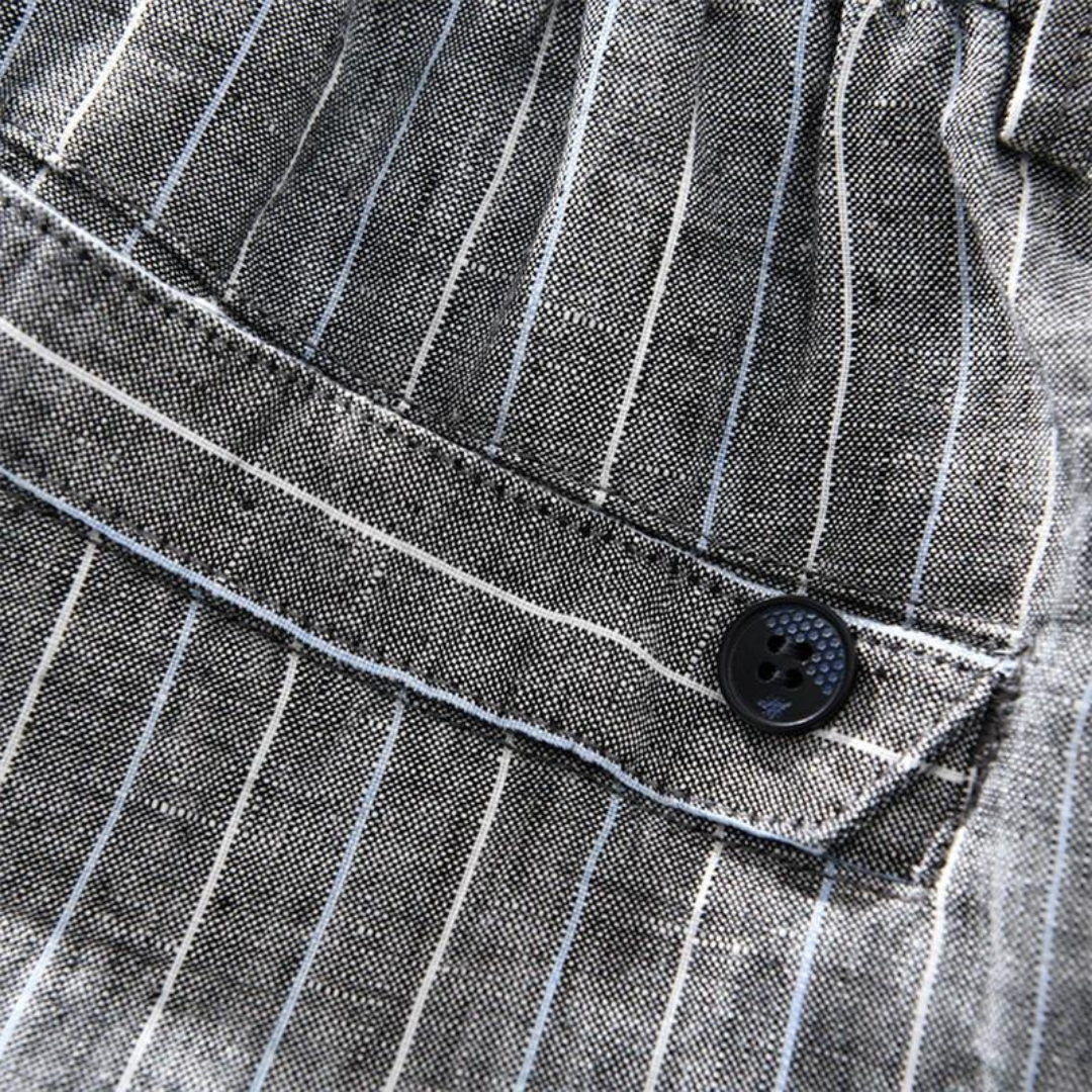 Tailored Striped Linen - Trousers